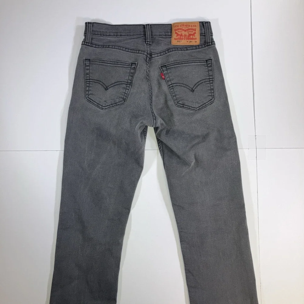 Levi's 511 Slim Fit Jeans Mens 29x32 Gray Stretch Denim WaterLess